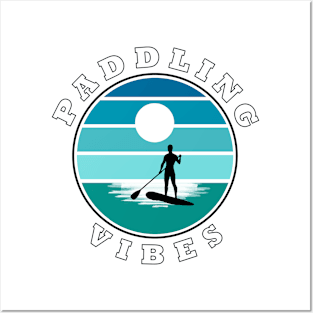 Paddling Vibes -retro- Paddle Boarder Posters and Art